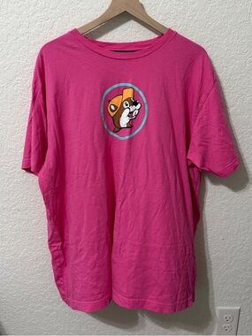 Pink Short Sleeve Tee with Mascot Graphic